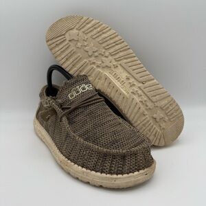 Men’s Hey Dude Brown Wally Sox Slip-On Casual Knitted Loafers Shoes Size 7